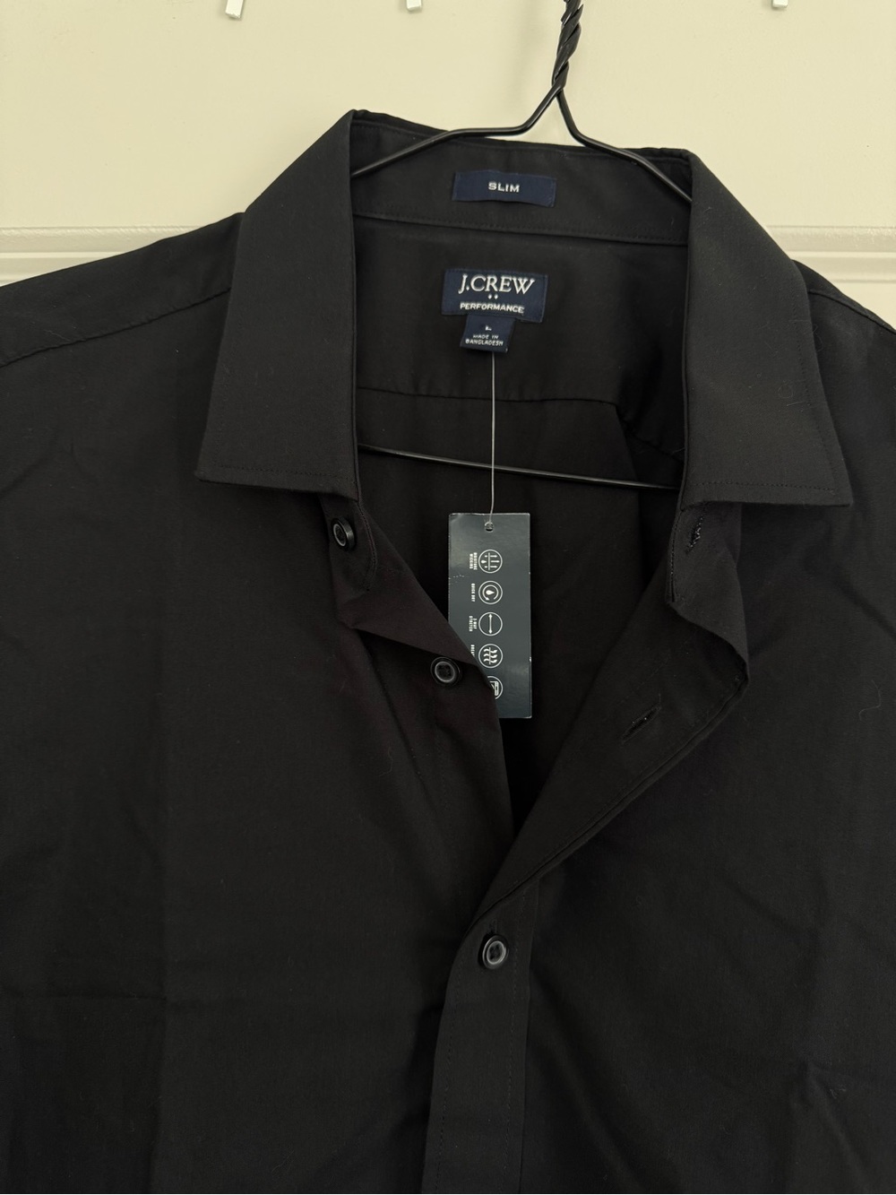 J. Crew Black Slim Performance Dress Shirt